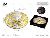 Fibbia per Cintura Rotonda in Lega Placcata Argento Opaco Nero 4,5cm - Product Image 1