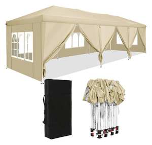 Patio extérieur pelouse jardin étanche avec 6 parois latérales tente de fête 10x30ft Pop up auvent extérieur camping auvent tente - Product Image 1