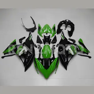 Enjeksiyon tam kaporta kiti Kawasaki NINJA 650 2017-2019 için Abs plastik motosiklet kaporta yeşil siyah