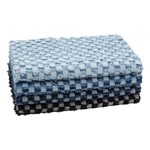 Bán Buôn Checkerboard Tua Jacquard Denim Vải Rửa Tay Túi Áo Quần Áo Thiết Kế Vải May Cotton Denim Vải - Product Image 6