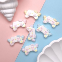 100 piezas de accesorios de resina creativos con diseño de gato de dibujos animados y control de videojuegos, relleno Kawaii para slime, para lazos para el pelo DIY, llaveros y dijes para pendientes