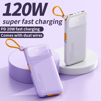 Power Bank Portabel 120W Pengisian Cepat 10000mAh Baterai Lithium Polymer Plastik, Produk Terlaris Lintas Negara