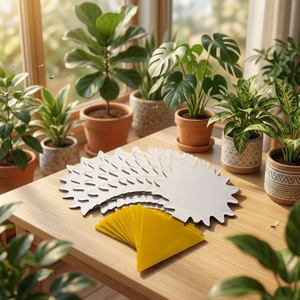 Fly Trap Indoor Double Sided Sticky Flower Shape Plant Protection Waterproof Plastic <strong>Insect</strong> Catcher Non Toxic Garden Outdoor Bug - Product Image 1