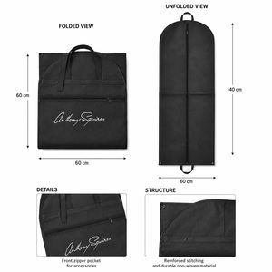 Bolsa de Transporte de Ropa de Tela No Tejida con Logotipo Personalizado, Protector de Ropa con Cierre Duradero para Pedidos al por Mayor, Tiendas de Ropa y Tintorerías - Product Image 3