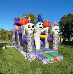 Circuito de Obstáculos Inflable para Halloween, Desafío de Obstáculos al Aire Libre con Calabazas y Fantasmas, Castillo de Obstáculos para Alquiler para Fiestas - Product Image 3