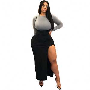 Halter Sexy attaccato Backless Split abiti aderente senza maniche nero Fashion Dress <span class=keywords><strong>Chic</strong></span> inverno 2020 <span class=keywords><strong>abbigliamento</strong></span> donna #0424 - Product Image 4