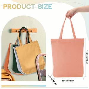Custom Logo Cotton Canvas <b>Tote</b> Bag Reusable Shopping Bag Shoulder Strap Plain Gift Grocery <b>Travel</b> Bag - Product Image 3