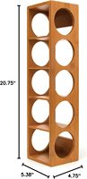 Porte-bouteilles empilable en bambou naturel bio, design moderne et écologique, pour 5 bouteilles