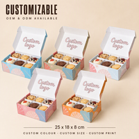 Boîte à gâteaux et cupcakes de boulangerie avec 6 compartiments séparateurs, emballage personnalisé avec logo, fournisseur en gros, pliable et imprimé