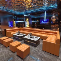 Canapé modulable personnalisé pour KTV, salon VIP en forme de U ou de L, ensemble de meubles en cuir pour boîte de nuit