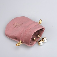 Sac de rangement personnalisé en velours, broderie Ellipse, bijoux, boucles d'oreilles, collier, Mini emballage, cordon de serrage, pochette à bijoux en velours