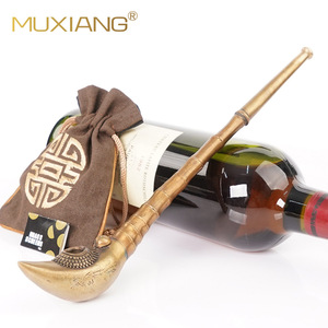 Muxiang Vintage Copper Pipe Bent Style Tobacco Pipe Handmade Traditional Design - Product Image 2