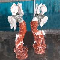Sculpture de couple dansant Statue de fille dansante Statue d'ange en marbre avec des ailes