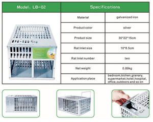 Piège à souris sans cruauté, cage robuste en fer, piège à rats à porte unidirectionnelle, attrape-rongeurs domestique, outil de lutte antiparasitaire - Product Image 6