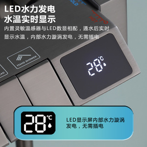 ชุดฝักบัวอาบน้ำทรงสี่เหลี่ยม สีเทาเมทัลลิก แบบน้ำตก 7.0 แกลลอนต่อนาที พร้อมวาล์วเซรามิกและหัวฉีดด้านบน - Product Image 3