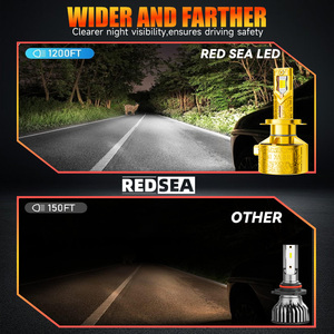 Redsea หลอดไฟ LED ควบคุมผ่านแอป R36T หลอดไฟ16000LM 160W หลอดไฟ H1 H11 H3 9006 9012 H4ไฟหน้า LED H7สำหรับให้แสงสว่าง - Product Image 4