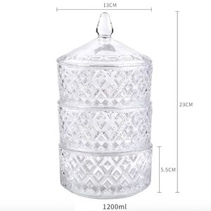 3-уровневые аптечные банки для хранения круглых стеклянных продуктов и контейнеров для хранения конфет, печенья, других закусок - Product Image 4