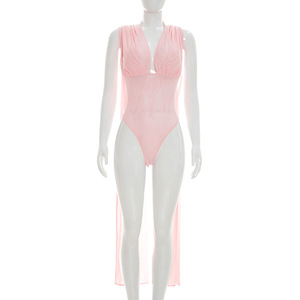 จั๊มสูทคอวีผูกโบว์ด้านหลังแบบใหม่ - Product Image 6