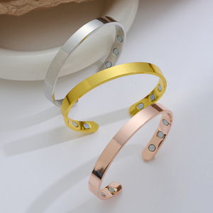 Bracelet magnétique facile à porter, plaqué or 18 carats, en acier inoxydable, résistant à la rouille, imperméable, sans ternissement, <span class=keywords><strong>bijoux</strong></span> unisexes tendance - Product Image 3