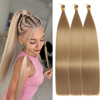 Perruque tressée synthétique douce et lisse de 22 pouces, avec 150 grammes de mèches de cheveux, perruque au crochet