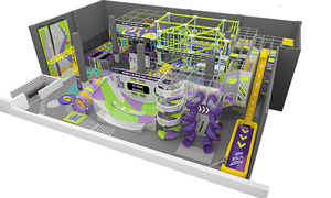 Parco Giochi Commerciale al Coperto Qiaoqiao 800mq per Adulti e Bambini, Parco Avventura Sportivo con Scivoli Alti e Percorso a Funi - Product Image 2