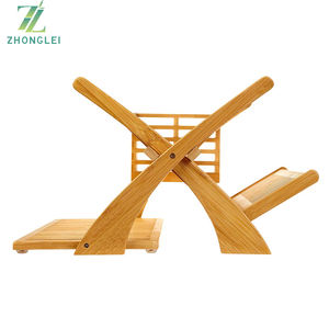 De bambú plato de secado Rack-plegable plato de secado Rack-cocina plegable plato escurridor con doble niveles para aire secado de placas tazas - Product Image 4