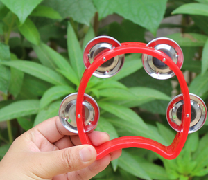 Agitatori a mano tamburello a mezza luna, campane in ferro inossidabile, tamburello in plastica - Product Image 6