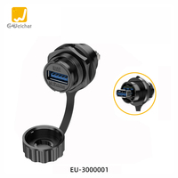 Connecteurs industriels E-Weichat EU-USB IP67 USB3.0/USB2.0 mâle/femelle à montage sur panneau/au dos avec contacts en alliage de cuivre pour données et alimentation