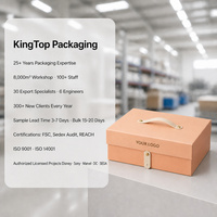 Caixa de Presente Rígida Estilo Maleta Peach com Impressão Personalizada para Joias, Alça e Fecho Dourado – Atacado Premium Direto da Fábrica