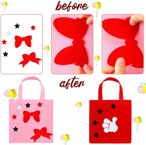 Sac cadeau en feutre multicolore de conception populaire pour les festivals - Product Image 2