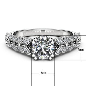 Anello da Donna con Doppia Fila di Foglie e Micro Incastonature di Zirconi, Elegante Gioiello per Uso Quotidiano e Feste - Product Image 3