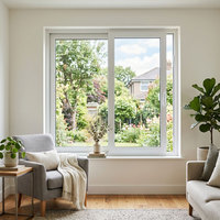 Fenêtres coulissantes en PVC LEDOW P80 à cadre blanc durable et sans entretien, pratiques pour la construction d'appartements économiques