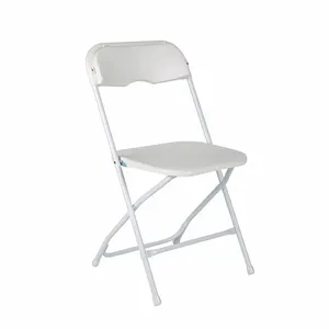 Manufactures Cheap Price Hot Sale For Outdoor Party Dining Event Steel Fold Up Chairs Parties White Metal Plastic Folding Chair