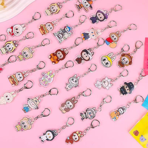 Custom Plastic Keychain Make Your Own Design Acrylic Custom Epoxy Cartoon Acrylic Keyrings for Bag