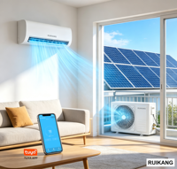 AC Split Wall-Mounted Hybrid DC Inverter Tenaga Surya Pintar Kontrol WiFi Tuya Hemat Energi EER Tinggi 12000BTU Rumah Tangga