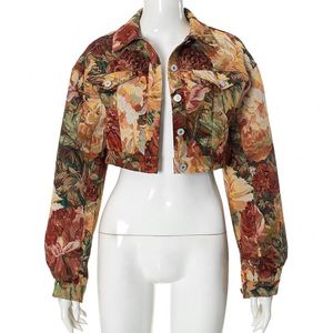 2024 Boutique automne hiver manches longues <span class=keywords><strong>fleur</strong></span> imprimé vestes jupe ensemble femmes ensembles - Product Image 4