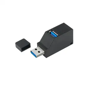 ตัวขยายอะแดปเตอร์ฮับ USB 3.0,ตัวแยกพอร์ตขนาดเล็ก3พอร์ตสำหรับพีซีแล็ปท็อป Mac ตัวอ่านดิสก์ U ความเร็วสูง