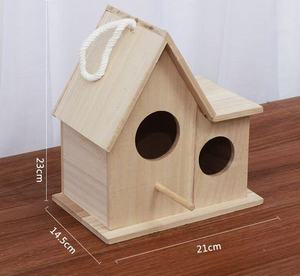 Gỗ rắn Chim Yến cho vẹt & Chim Nhỏ Chăn nuôi hổ Da Hoa Mẫu Đơn tổ ngoài trời treo birdhouse ấm ấp tài sản - Product Image 5