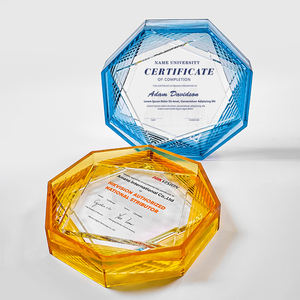 Jadevertu NUEVO DISEÑO Trofeo Octogonal de Cristal Interstelar y Cristal Ecológico Pulido para Premio de Tecnología - Product Image 1