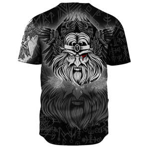 <strong>Viking</strong> Odin Silver Custom <strong>T</strong>-<strong>shirt</strong> Men's Comfortable V-Neck Single-Breasted Baseball <strong>Shirts</strong> Wholesale Men's Short-Sleeved <strong>T</strong>-<strong>Shirt</strong> - Product Image 4