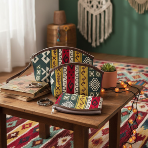 Bohemian Kilim Design <b>Make</b> <b>Up</b> <b>Bag</b> - Wallet Triple Set - Product Image 5