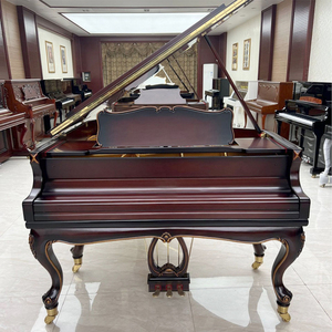 Pianoforte a Coda Classico in Noce Scuro Intagliato a Mano con Doratura in <span class=keywords><strong>Oro</strong></span> 24K - Realizzato su Misura per Sale da Concerto e Accompagnamento in Chiesa, Legno Massello - Product Image 1