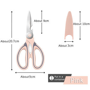 Ciseaux de tailleur multifonctionnels industriels robustes en acier inoxydable à bord dentelé, poignée souple, tranchants, pour le bureau, la maison, l'école - Product Image 2