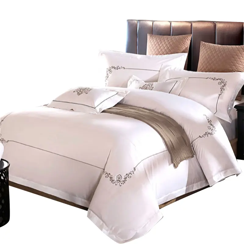 Percale Accept Customization Hotel Double Room King Size Duvet Cover Plain Sheet Set Bedding