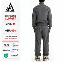Veste coupe-vent à capuche zippée colorblock et pantalon de jogging assorti, ensemble de survêtement sportif ultraléger pour homme, style streetwear britannique, idéal pour le football