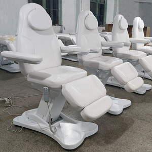 Fauteuil de massage en cuir PU rose avec siège inclinable réglable et appui-tête intégré pour usage en salon - Product Image 3