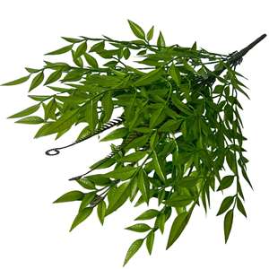 Real Touch Artificial Nandina <span class=keywords><strong>Domestica</strong></span> Hojas Rama verde Arbusto verde Boda Fiesta Decoración del hogar Hojas de plástico - Product Image 1