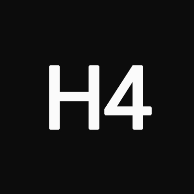 h4, white