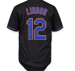 Maillot de baseball noir pour hommes SOTO # 22 LINDOR # 12 SCHERZER # Maillot de supporter en polyester respirant à manches courtes, avec 21 points de couture pour nom et numéro - Product Image 3