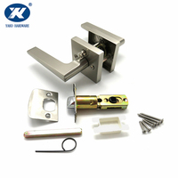 Poignée de porte avec serrure et clés pour porte en bois, villa, appartement, serrure standard pour chambre, salle de bain, poignée de porte moderne durable